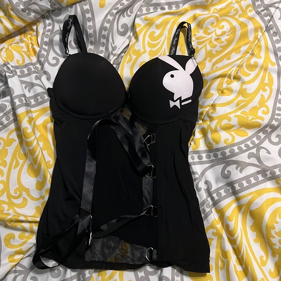 PLAYBOY Other - Sexy playboy bunny Halloween costume. Black with white bunny lingerie